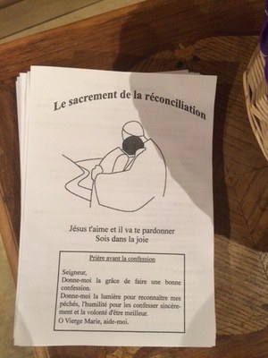 Temps de confession cette semaine au catéchisme