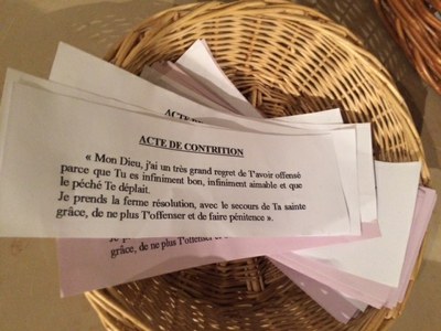 Temps de confession cette semaine au catéchisme